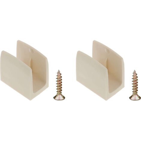 2x Clip bloqueur de manivelle volet Roulant beige Support Guide Manette Plastique 15mm - 18mm Universel fenêtre Mur à Visser (1/5)