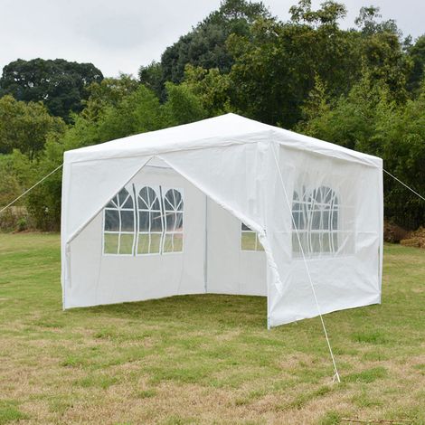 Tente de réception 3x3m avec rideaux sur les quatre côtés, tente de mariage, exclusivité entrepôt à l'étranger. (1/5)