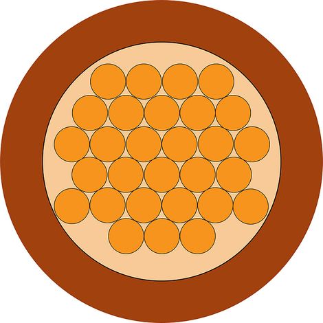 Fil de câblage électrique RS PRO, 75 6 mm², 750 V, PVC Marron, 100m ( Prix pour Bobine de 100 Mètres )