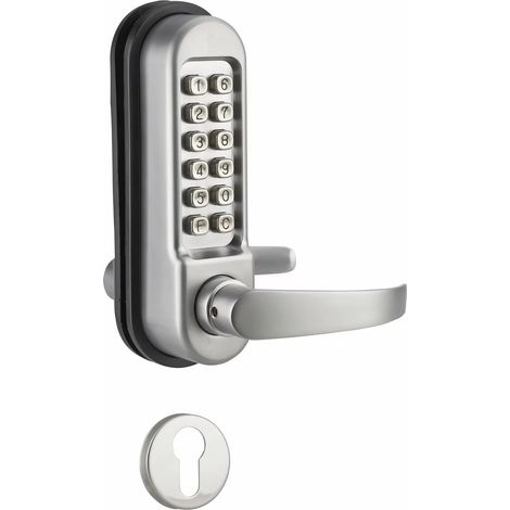 Thirard – Verrou à combinaison mécanique pour serrure encastrable – Code modifiable 2-8 chiffres – Installation réversible pour portes 32-55mm – Chromé mat