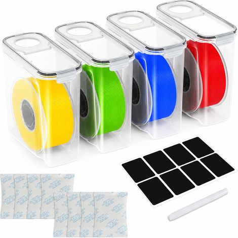 Randaco Boîtes pour filament 3D de 4 L, lot de 2/4/6/8 unités au choix, transparentes/noires, anti-humidité avec dessiccants