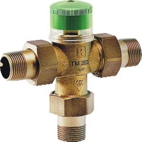 Valvola termostatica per acqua calda sanitaria, 3/4 di pollice, con attacchi filettati, intervallo 30-60 °C