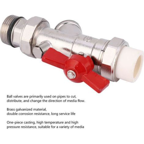 Vanne à bille multifonction PPR en laiton BSPP, tuyau à filetage mâle pour eau, huile, gaz DN32 1/2 pouces Femeo (1/4)