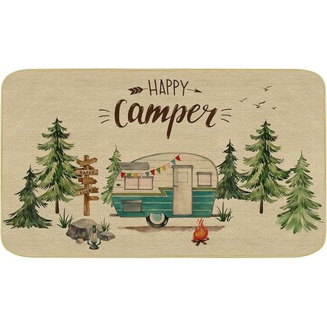Paillasson de Camping Tapis de Porte pour Caravane, Antidérapant et Lavable Tapis d'entrée, Absorbant Tapis de Porte pour Intérieur, Extérieur, Couloir, Entrée, 43 × 75 cm (1/5)