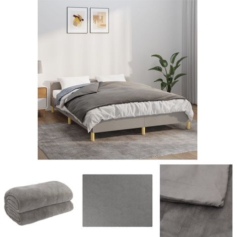 The Living Store Gewichtsdecke mit Bezug Grau 150x200 cm 7 kg Stoff -  Decken (1/5)