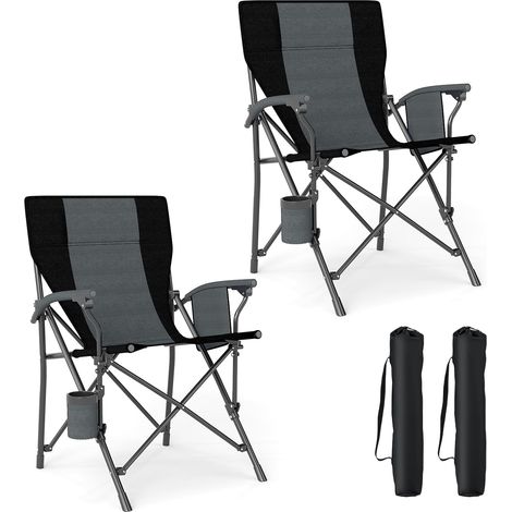 GOPLUS Chaise Pliante Camping, Chaise Jardin Exterieur Poratble, Porte-gobelet et Poche Latérale, Sac de Transport, Fauteuil Plage en Tissu Oxford, pour Pique-nique,Pêche, Charge 160 KG (263x59x89CM) (1/5)
