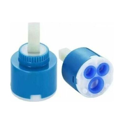 Cartouche Mitigeur en Céramique Cartouche Robinet Mitigeur Cartouche Céramique pour Mitigeur de Salle de bain ou de Cusine(Bleu 2 Pièces 40mm)LO-Ron (1/4)