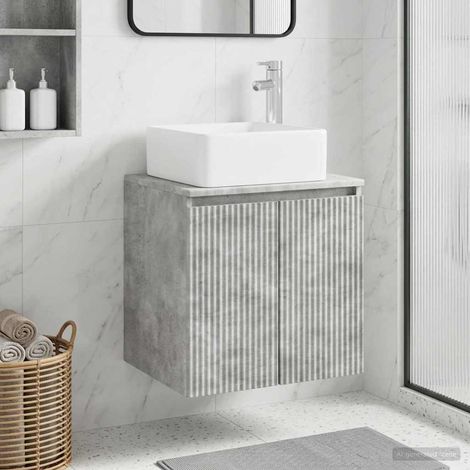 Vanidad con Lavabo de Pared Gris Hormigón 53 x 35 x 63 cm