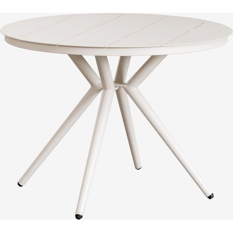 Table de salle à manger ronde en aluminium Valerie SKLUM Blanc Gardenia Ø100 cm (1/5)