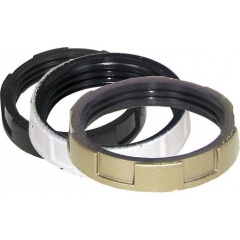 3er Set Ringe für TIBELEC E27 Fassung, Kunststoff, Schwarz, Weiß und Gold TIBELEC