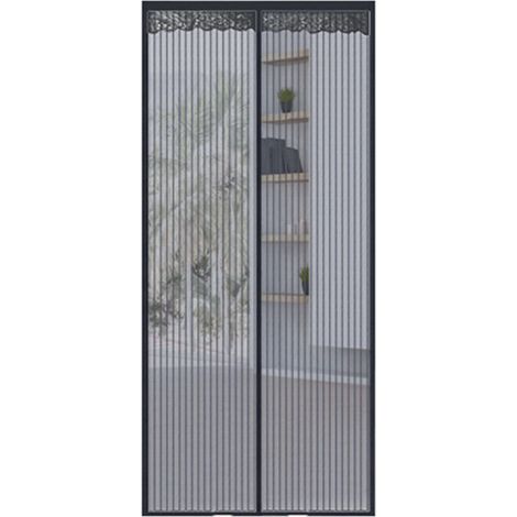 Moustiquaire magnétique de porte 48 x 82 pouces, rideau en gaze anti-moustiques, rideau d'été, moustiquaire sans perforation, filet anti-insectes translucide et aéré, décoration intérieure (1/5)