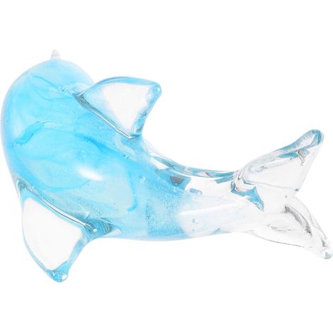 Figurine dauphin en verre - Petite sculpture de dauphin - Décoration pour salon, chambre à coucher, chambre d'enfant - Décoration en verre - Artisanat - Lac (1/5)