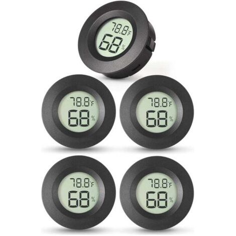 5-fach Thermometer, digitales Innenraum-Hygrometer, ℃/℉, Mikro-Innenraum-Hygrometer, für Kühlschrank, Wohnzimmer, Weinkeller, Gewächshaus.