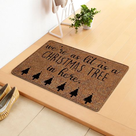 Tapis De Porte Noël - Gnome Et Bonhomme De Neige - Rectangulaire 40 X 60 Cm - Pour Entrée Couloir Cuisine Salle De Séjour - 1 Pièce (1/5)