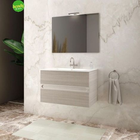 Mobile bagno sospeso Aurora con specchio Bianco