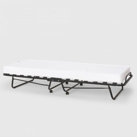 Cama plegable con colchón y somier de microfibra 80x190cm Demetra - Blanco (1/5)