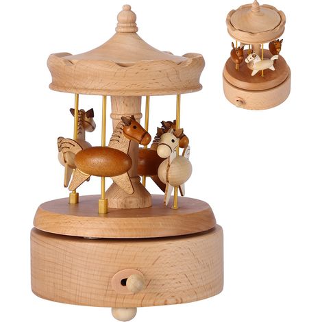 Wunderschöne, handgefertigte Vintage-Spieluhr aus Holz – ein tolles Geschenk zum Geburtstag oder zu Weihnachten – eine stilvolle Dekoration für Ihr Zuhause. (1/5)