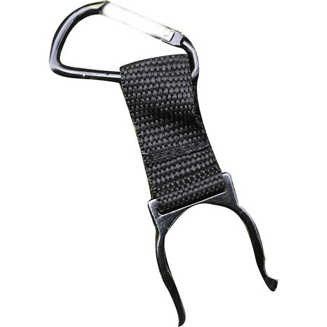 Mousqueton d'alpinisme en alliage d'aluminium pour l'extérieur, boucle de bouteille multifonctionnelle noire (1/2)