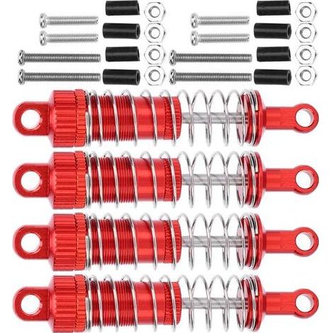 Ensemble de 4 amortisseurs en alliage d'aluminium pour voiture RC MN 1/12 D90 (rouge) (1/5)