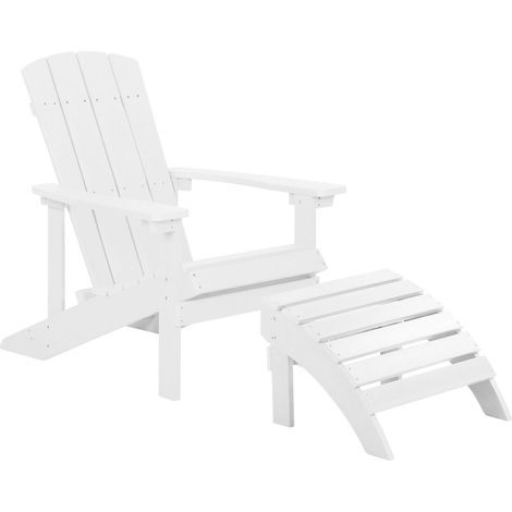 Garden Chair ADIRONDACK with Footstool White (1/5)