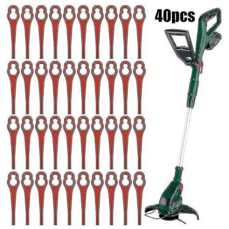 40 replacement blades for Parkside Prta 20-lia1 Lidl Ian 3 46 91099406 lawnmower, red plastic cutting blade