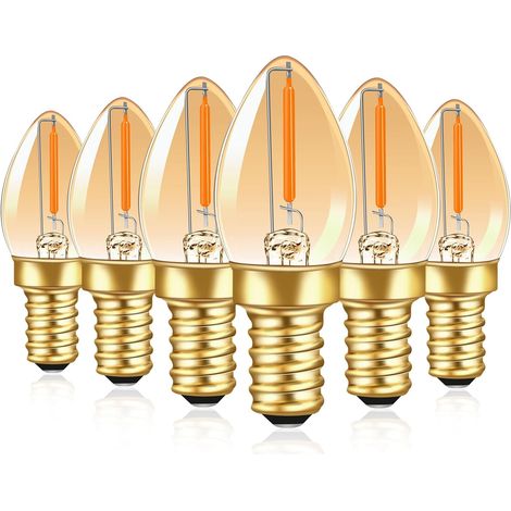 Lot de 6 ampoules LED bougie E12 C7, 0,5 W, 230 V, 2200 K blanc chaud, 50 lm, non dimmables (1/5)