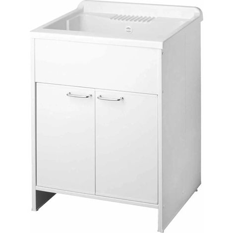 MOBILE LAVATOIO IN PVC BIANCO A 2 ANTE MODELLO JUNIOR - L=80CM P=50CM H=85CM  - DUE ANTE - ESCLUSO DI TAVOLETTA  - CER