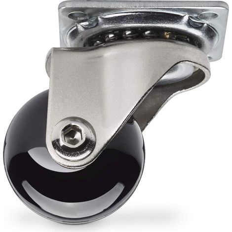 Möbelrolle SWIFT Ø 35 mm Tragkraft bis 35 Kg je Rolle Schwarz ohne Feststeller (1/3)