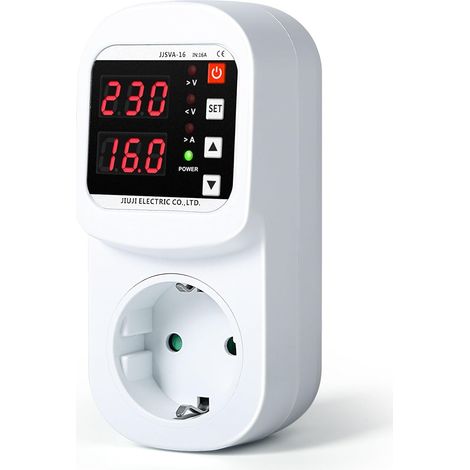 Voltage Protector, AC220V Automatic Voltage Protection Socket with Adjustable Overvoltage and Undervoltage Relay