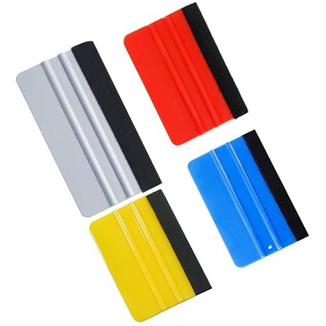 4 Pieces Squeegee for Covering, Squeegee for Film, Coloured Cover Squeegee Kit with Felt Edge, Squeegee for Film, Car Tint, Window Tint Sticker (1/5)