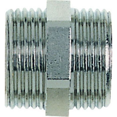 HEIMEIER Manguito doble latón niquelado, G 3/4 x G 3/4 rosca macho, 1321-03.081