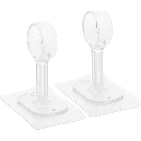 Support Tringle À Rideau Plafond - Auto-Adhésif Sans Perçage - Compatible Barres Rondes Et Carrées - 6 Pièces (1/5)