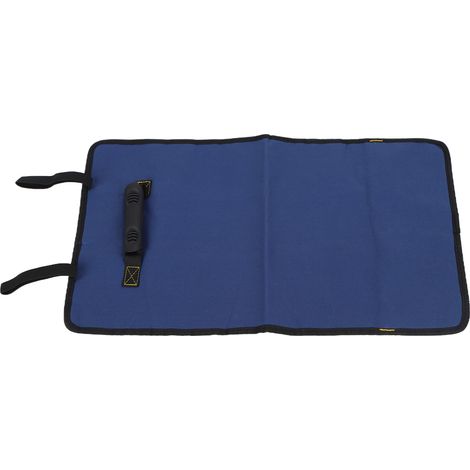 Sac à outils polyvalent grande capacité, trousse à outils roulante en toile Oxford bleue, pochette de rangement pour réparation, étui à outils pratique (1/5)