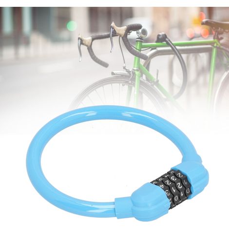 Câble antivol vélo haute sécurité à code 4 chiffres pour cyclisme extérieur bleu (1/5)