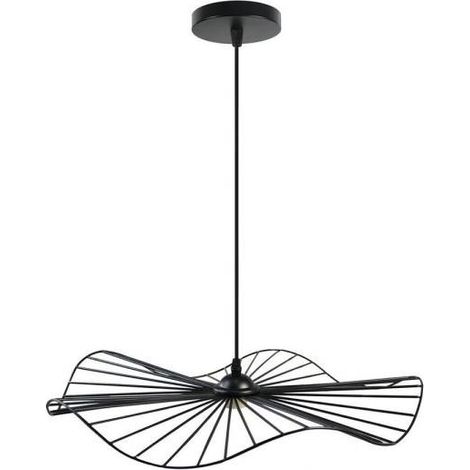 Trade Shop - Lámpara De Techo De Lámpara De Araña Colgante De Suspensión Redonda E27 B31 -      Negro (1/2)