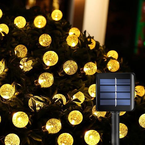 Guirlande Lumineuse Solaire - 30 Boules LED - 6,5 M - 8 Modes Clignotants - Pour Jardin Extérieur Terrasse Balcon (1/5)
