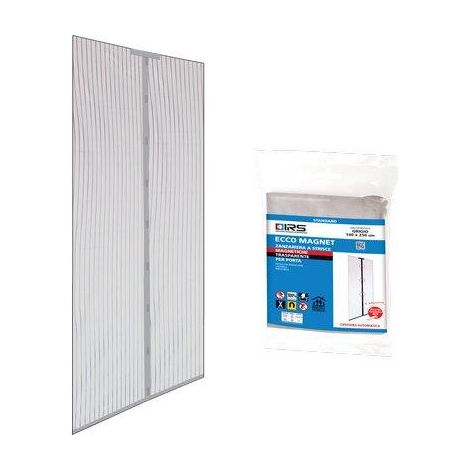 ZANZARIERA PORTA ECCO MAGNET IRS  POLIESTERE GRIGIO PANNELLI 2 CM 140 H.CM 240