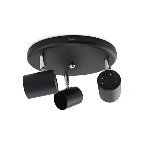 Foco de techo 3 elementos circular GU10 Negro GSC 001905362 (1/2)