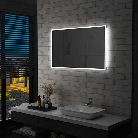 Miroir mural de salle de bain avec LED 100x60 cm