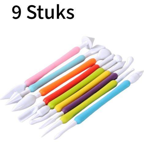 Ensemble de 9 outils pour décoration de gâteaux avec douilles multifonctionnelles multicolores (1/5)