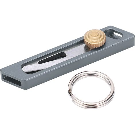 Lot de 5 mini couteaux rétractables gris, ouvre-lettres à poussoir, cutter de poche pour colis, porte-clés utilitaire (1/5)