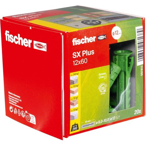 Fischer 567812 tornillo de anclaje y taco 20 pieza(s) Anclaje de expansión 60 mm
