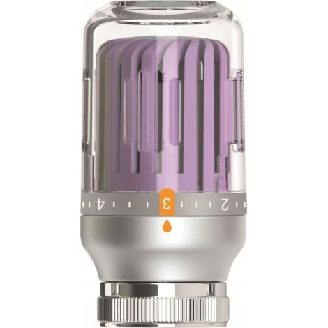 TESTA TERMOSTATICA PER RADIATORE A CRISTALLO M30X1,5 GRIGIO - VIOLA