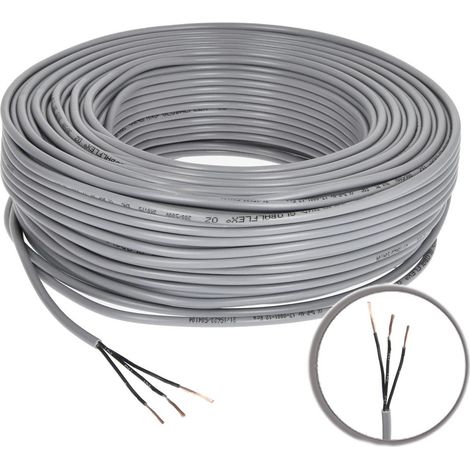 Câble de commande PVC 3 x 0,75 mm² sans conducteur de protection