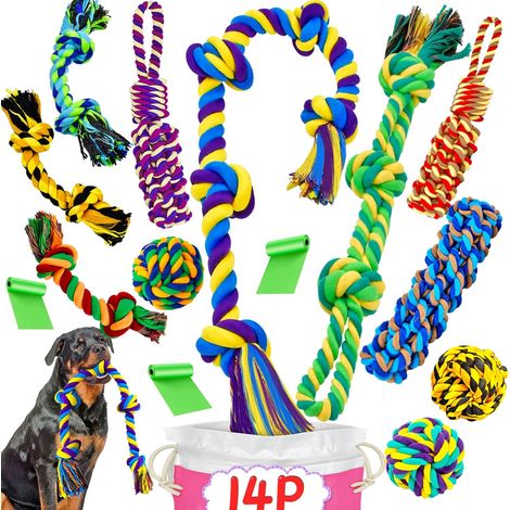 Lot de 14 Jouets à mâcher pour Chiens de Grande Taille - Résistants et indestructibles - pour mastiquer agressivement - Jouets à mâcher durables pour Chiots… (14P) (1/5)