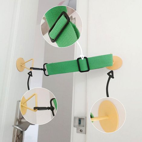 Sangle de porte pour animaux de compagnie réglable sans perçage, sangle de porte pour chien et chat à dégagement rapide (1/5)