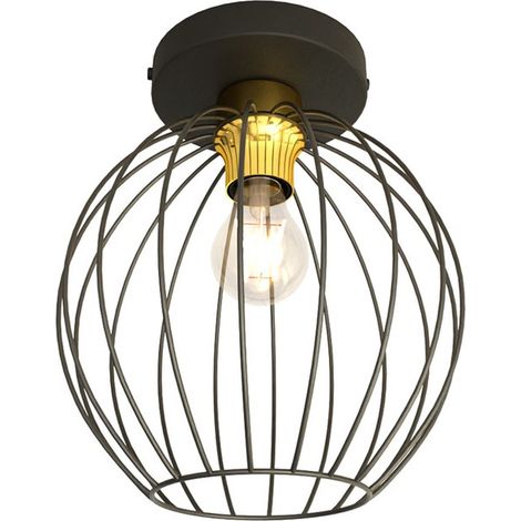 Lampada a soffitto Nest in acciaio nero e oro (1/5)