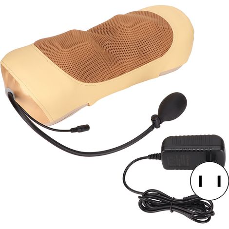 Coussin de massage électrique pour cou, dos, taille et jambes avec vibration et compression chaude, adapté à la tension 110‑240V, prise américaine incluse (1/5)