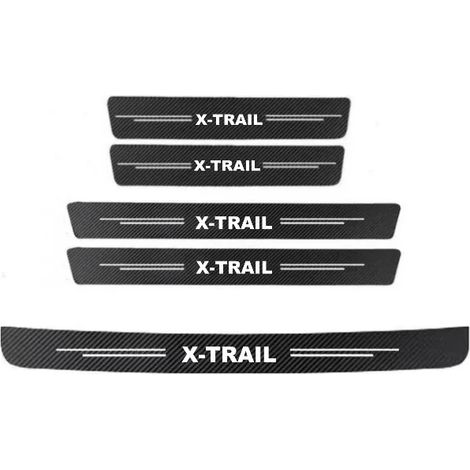 (5 pièces) Bande de protection latérale anti-rayures pour seuil de porte de voiture 60 x 7 cm, autocollant en fibre de carbone, compatible avec Nissan X-Trail T30, T31 et T32 (1/4)