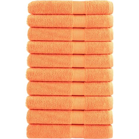 vidaXL Asciugamani Sauna SOLUND 10 pz Arancione 80x200cm 600 g/m²